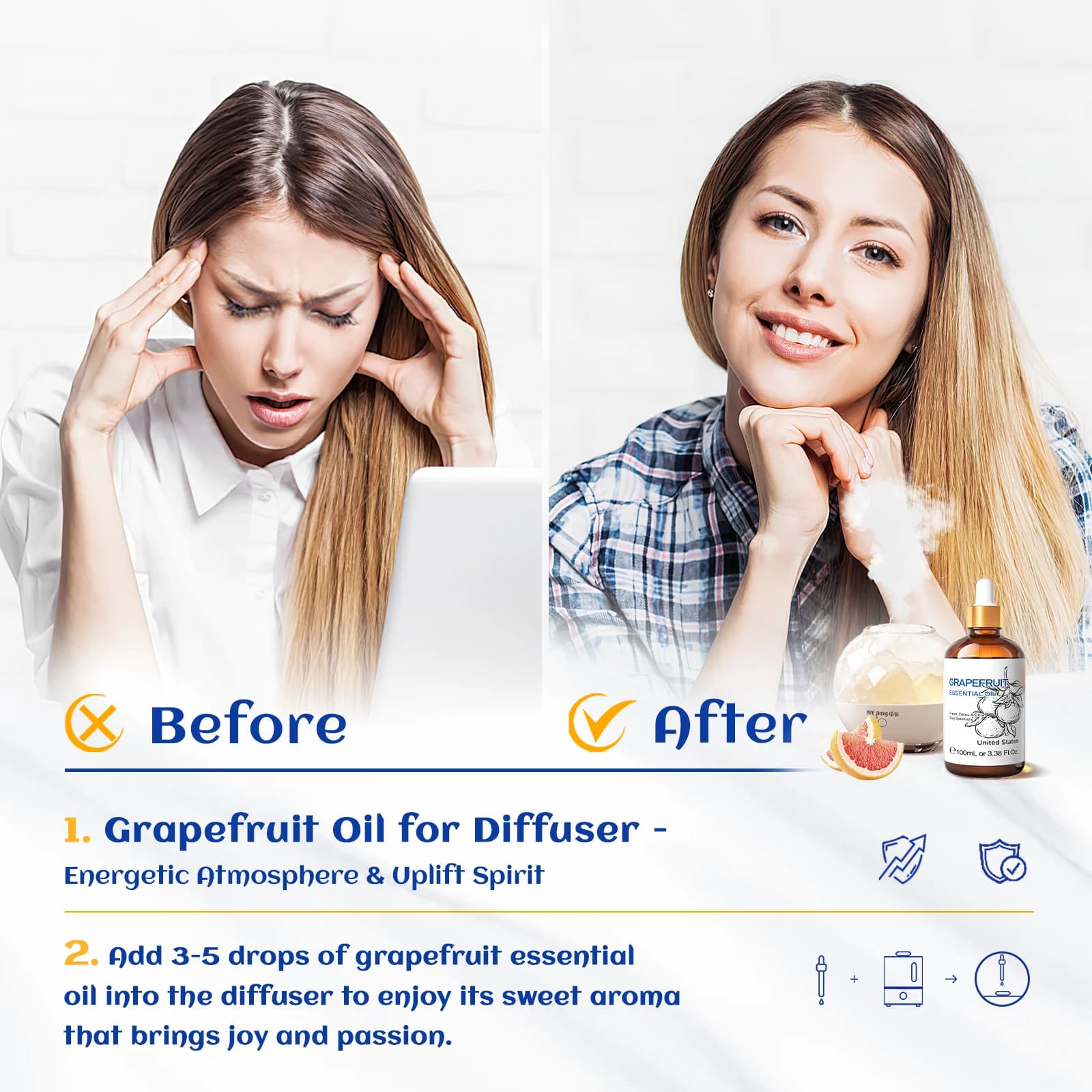 ​ ​ HIQILI 100% huile essentielle de pamplemousse Pure 100ml pour bricolage arômes humidificateur Massage visage peau Orange douce citronnelle ​ ​