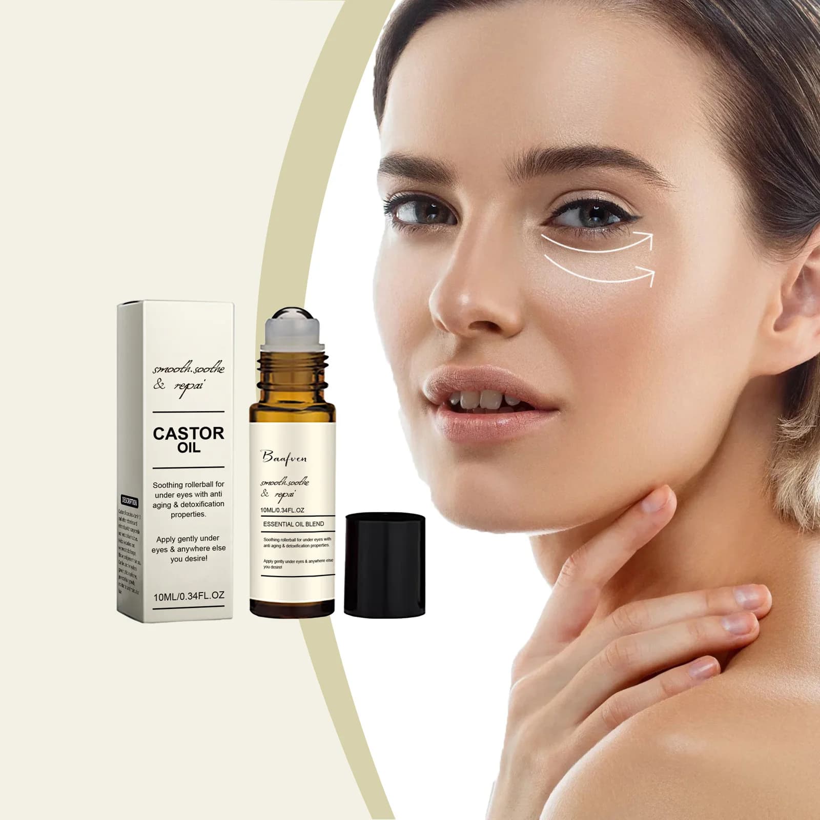 Sérum pour les yeux à l'huile de ricin, Anti-rides, élimine les cernes, sacs pour les yeux, Anti-poches, boule ferme, Massage, hydrate, nourrit, soins oculaires
