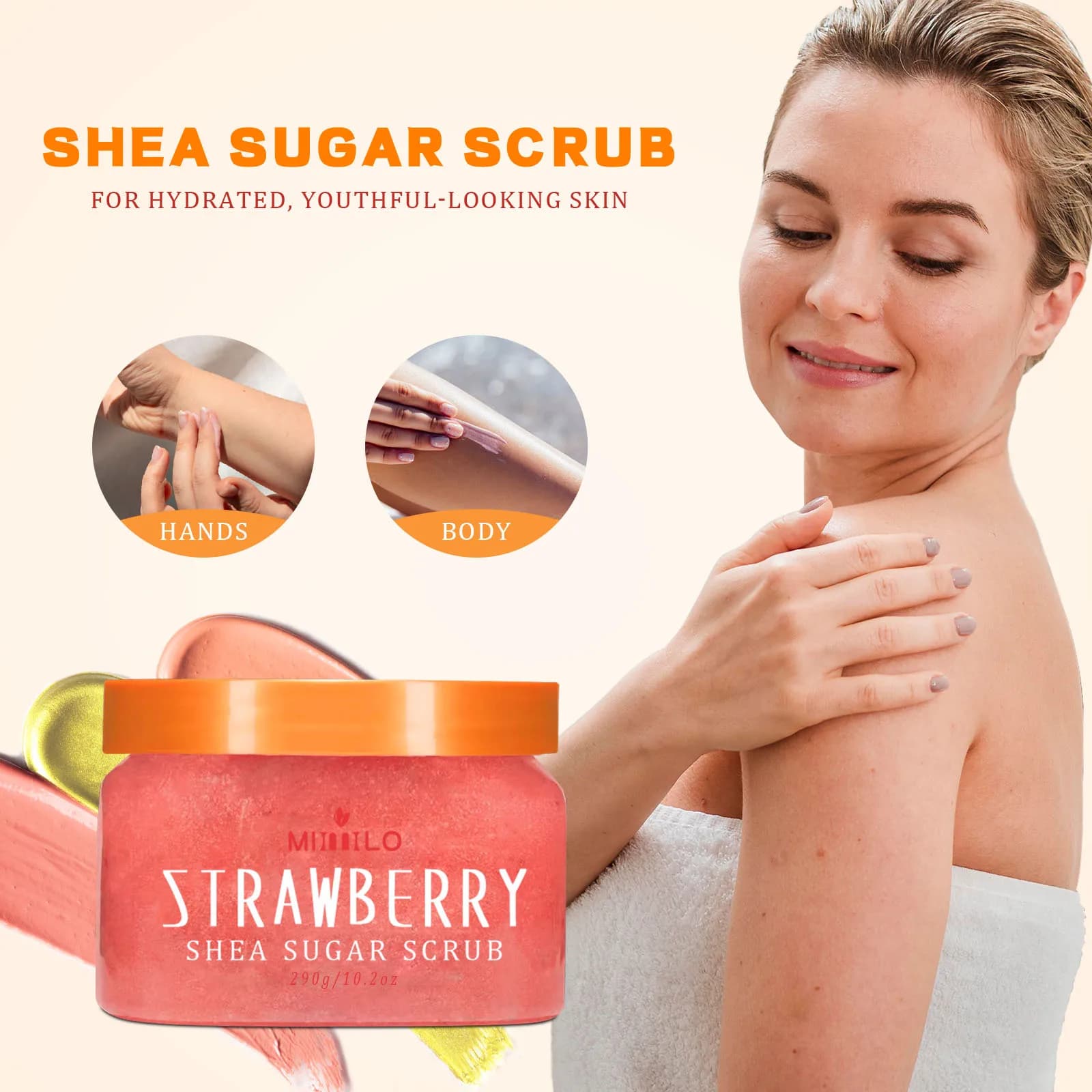 SHEA SUGAR SCRUB, gommage exfoliant, peau lisse et belle, soin hydratant et nourrissant, peut être utilisé pour tout le corps