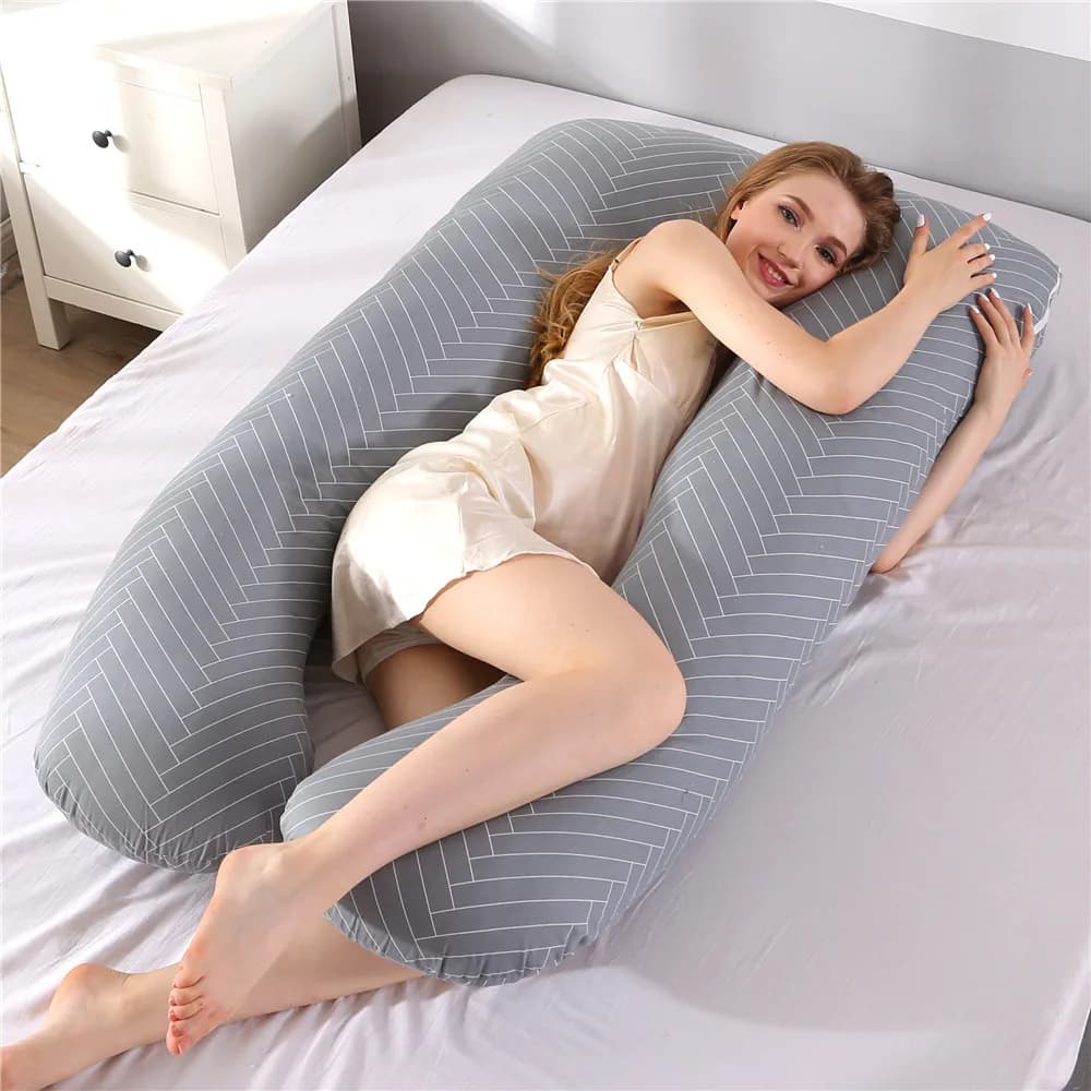 PANGDUBE oreiller de grossesse 130*70 cm oreiller de taille de couchage pour les femmes enceintes oreiller d'allaitement coussin d'allaitement pour les femmes