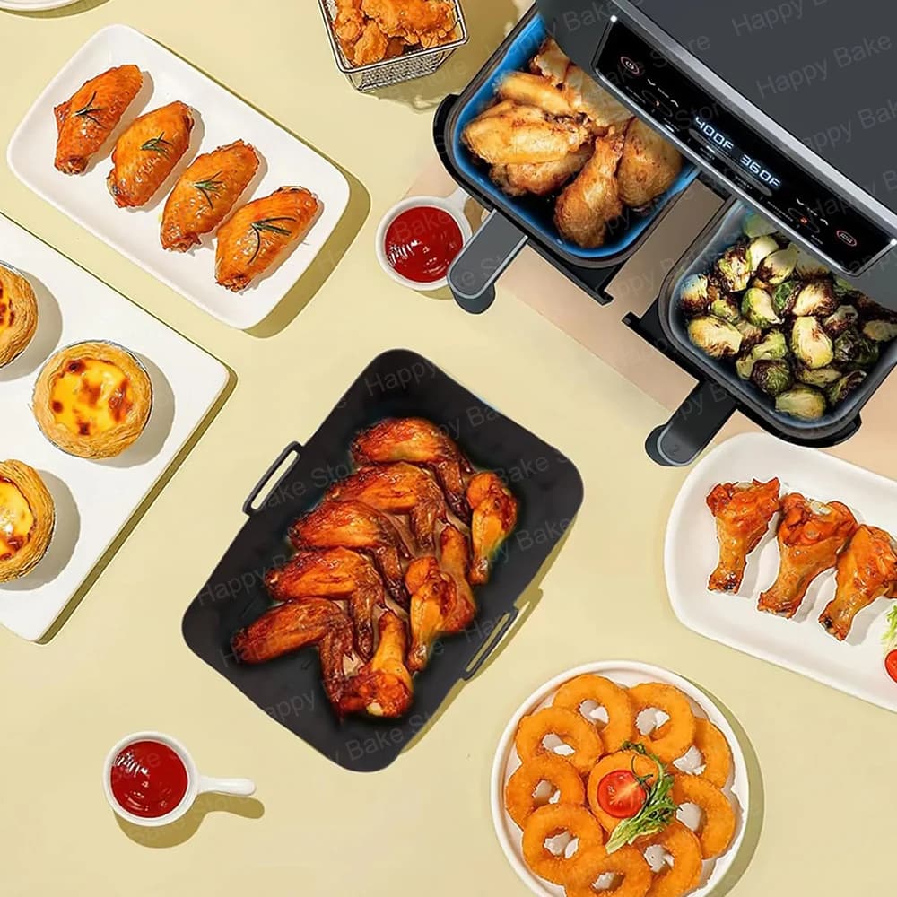 Moule de cuisson en silicone pour friteuse à air, compatible avec Ninja Double Stack XL SL400EU SL451EU & Foodi Max Dual Zone AF400EU AF300EU 7.6L 9.5L