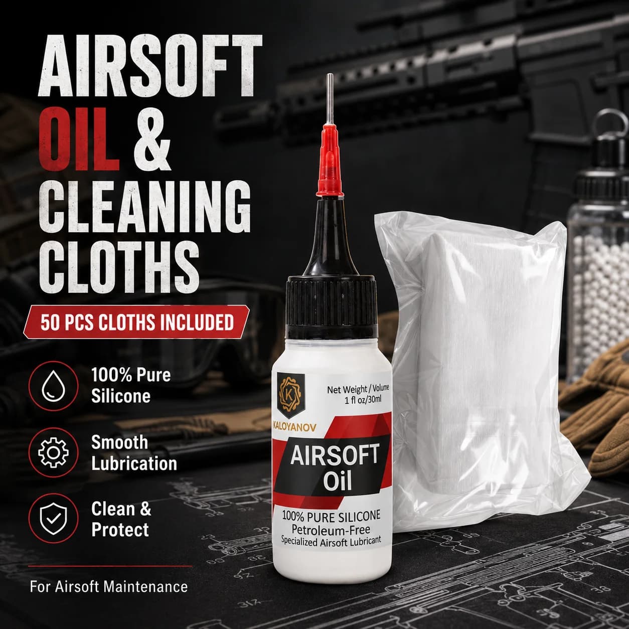 Huile de silicone 100 % pure pour airsoft