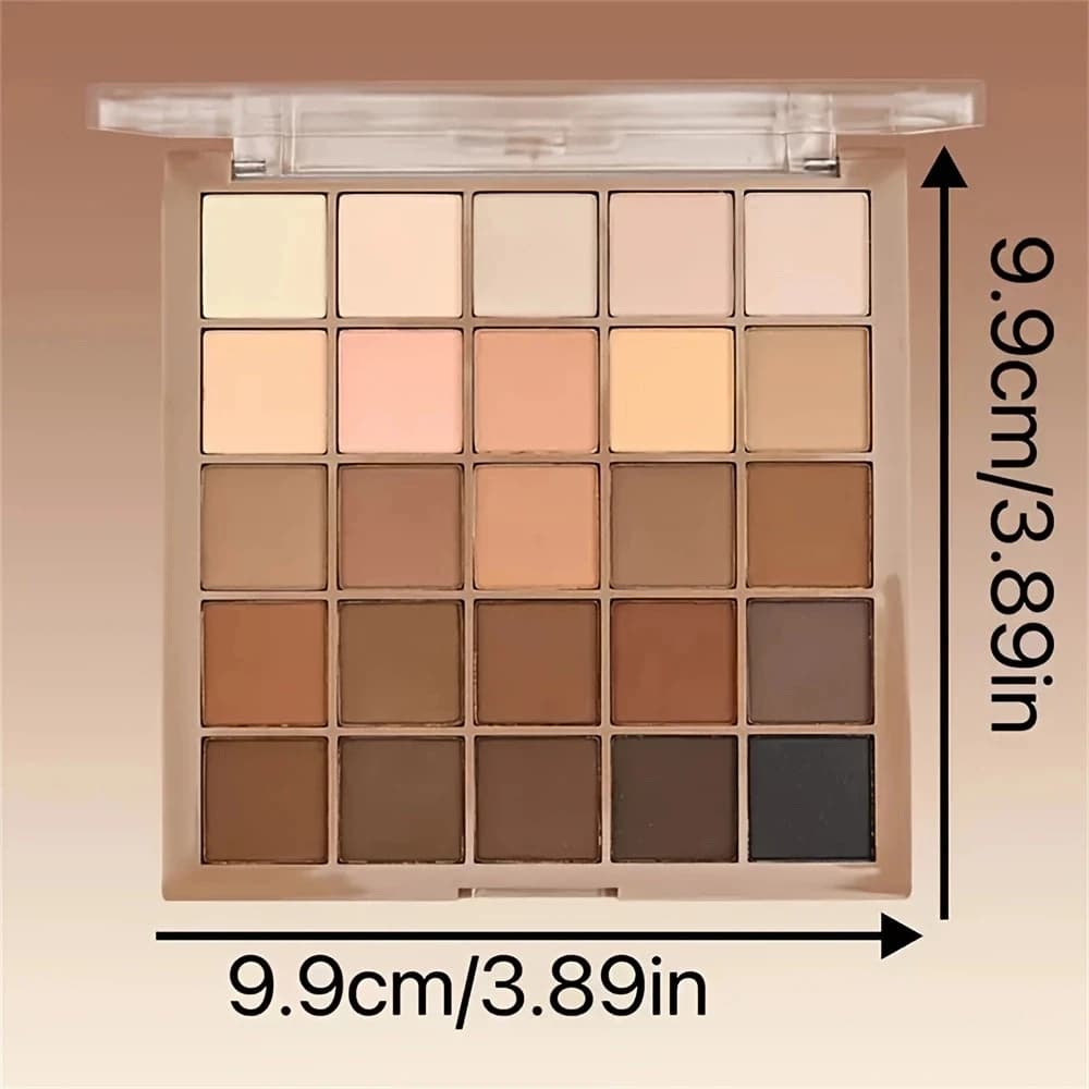 Palette de fards à paupières 25 couleurs - Tons neutres gris et bruns, nuances café et chocolat, pour un look de maquillage polyvalent, du naturel au spectaculaire