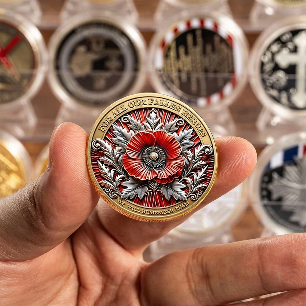 Pièce de monnaie souvenir 2D imprimée pour la Journée des Vétérans 2025