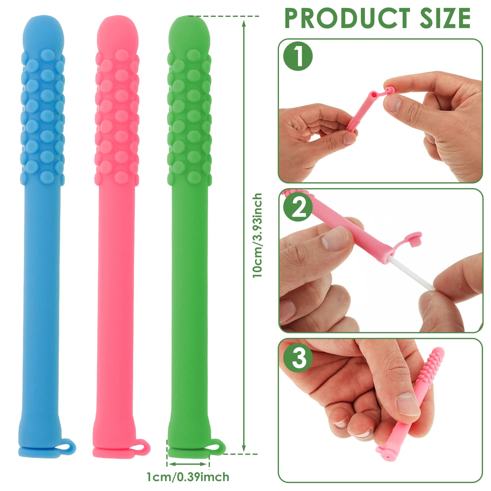 Bâtonnets d'haleine d'huile essentielle à croquer, 3 pièces, Portable, en Silicone, pour arrêter de fumer avec de l'huile essentielle pour l'aromathérapie