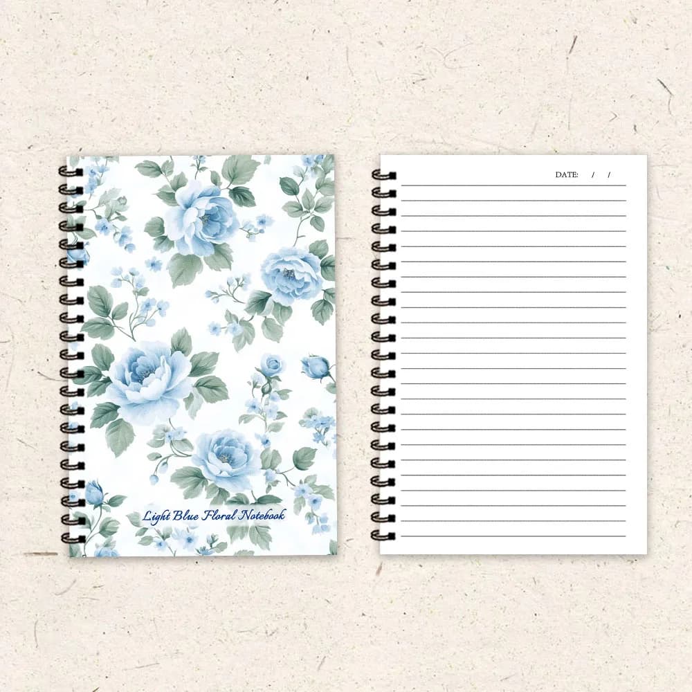 Carnet à fleurs bleues
