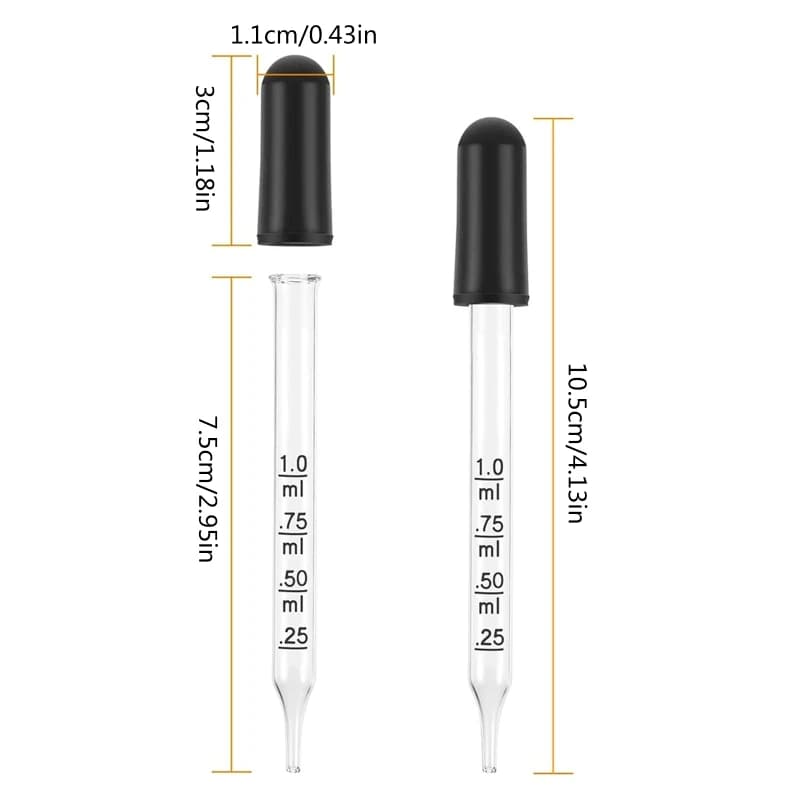 Compte-gouttes liquide en verre 1 Pipette compte-gouttes d'huile essentielle, compte-gouttes en verre pour huile plante