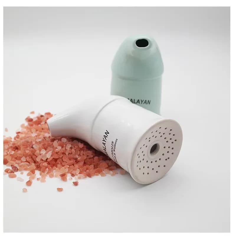 Bouteille d'inhalation au sel de l'Himalaya avec 300g de sel naturel de l'Himalaya de 3-5mm, stérilisé, soulage les troubles respiratoires