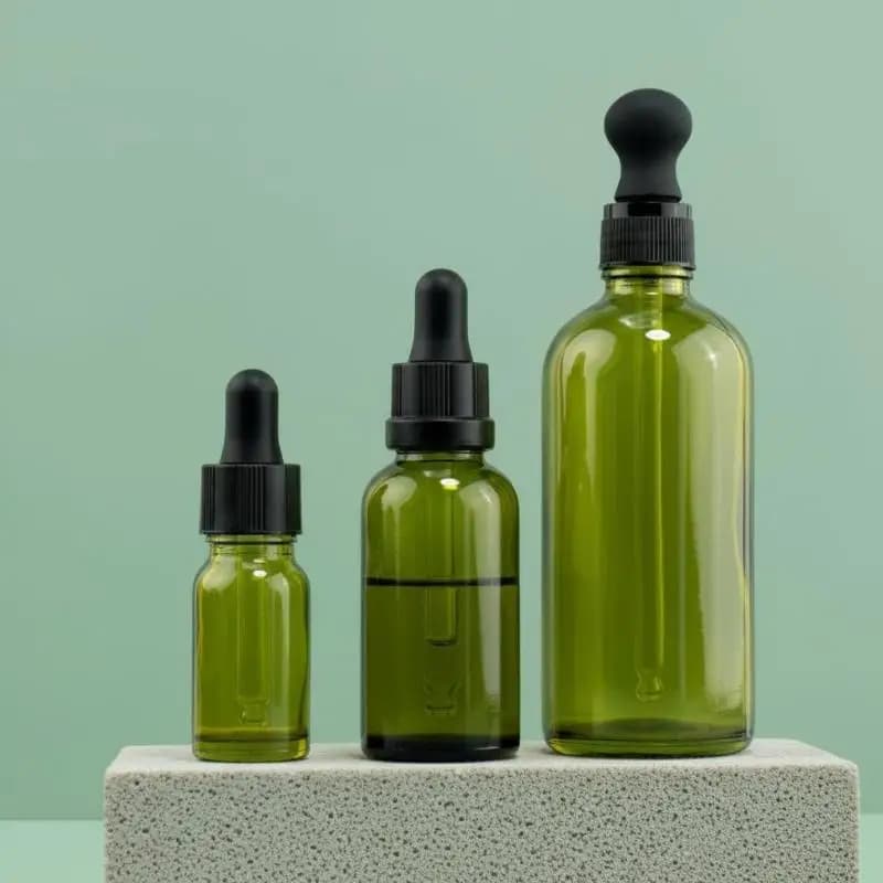 Bouteille d'huile essentielle en verre anti-lumière de 5/10/15/30/50/100 ml avec compte-gouttes