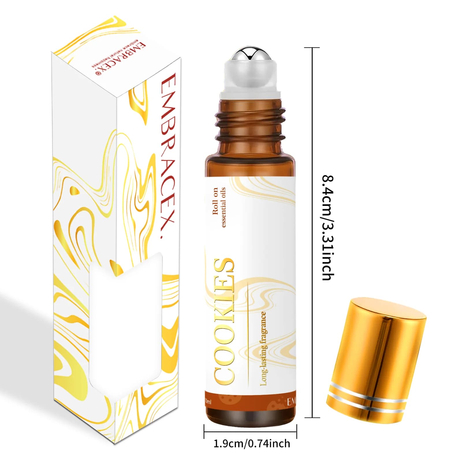 Huile essentielle parfumée aux biscuits Roll-On, 10 ml – Aromathérapie chaude pour le confort et la relaxation – Parfum sucré cuit, cadeaux de taille voyage