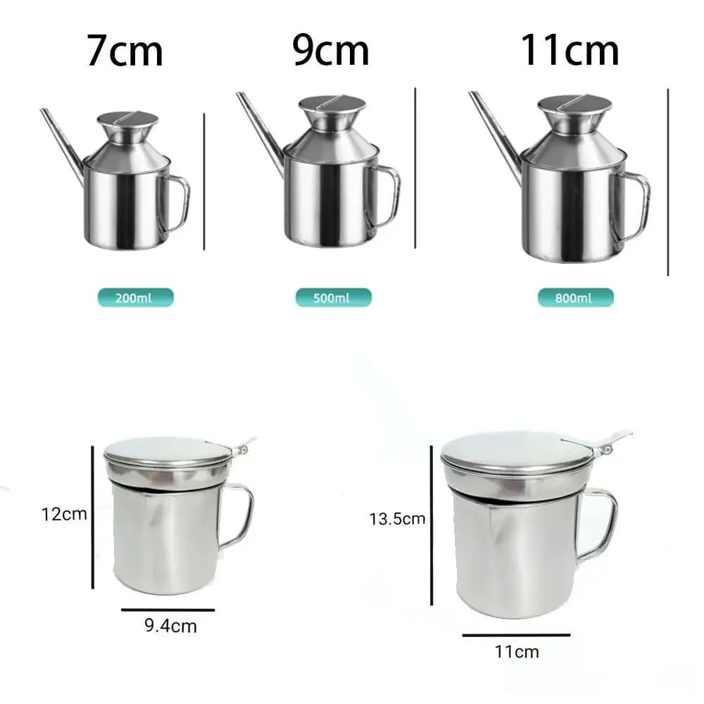 Bouteille d'huile en acier inoxydable, passoire de saindoux, conteneur de stockage, passoire d'huile de cuisson, filtre polyvalent Durable, réservoir de cuisine