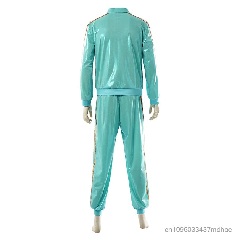 Costume de scène rétro disco pour adultes unisexe, années 80, paillettes, hip hop, performance de danse, costume de sport pour streetwear, club, fête musicale