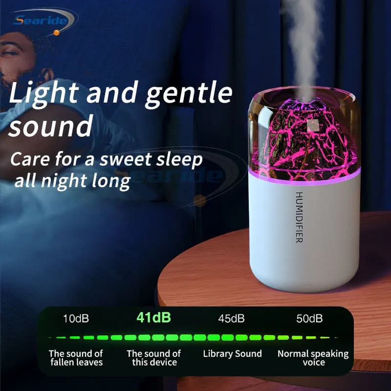 Mini humidificateur d'air USB 180ML, diffuseur d'huile essentielle et d'arôme, volcan créatif, brume lumineuse colorée, purificateur pour voiture, maison, chambre à coucher