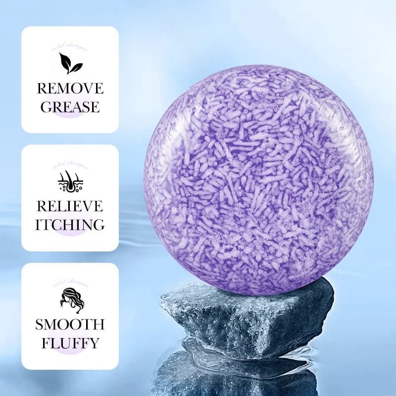 SADOER Savon Solide Capillaire à la Lavande – Shampooing Anti-Croûtes et Séborégulateur pour Cheveux Secs et Abîmés – Nettoyage en Profondeur et Réparation pour des Cheveux Lisses