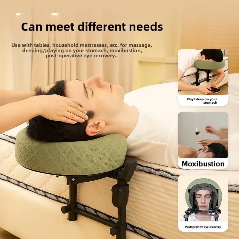 Coussin de massage pliable avec appui-tête suspendu pour la thérapie de moxibustion