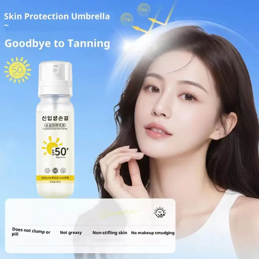 Spray solaire coréen SPF 50+, léger, multi-effets, régulateur de sébum, hydratant naturel, protection UV pour le visage et le corps