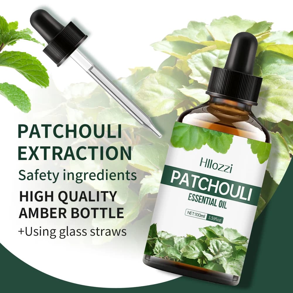 L'huile essentielle de patchouli convient au massage, à la douche, a un arôme spécial et est facile à transporter avec vous lors de voyager