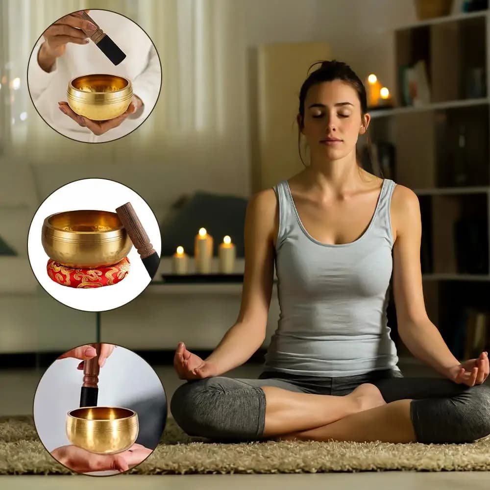 Nouveau bol chantant tibétain ensemble de bols de chant bouddhiste népalais bol de méditation de Yoga bol en cuivre soulagement du Stress