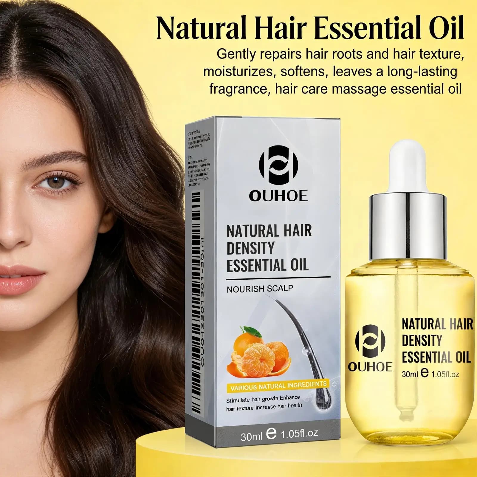 Huile essentielle pour cheveux aux agrumes, anti-chute, réduit la casse, renforce les racines des cheveux, nourrit le cuir chevelu, huile de soin des cheveux pour cheveux secs, 30 ml