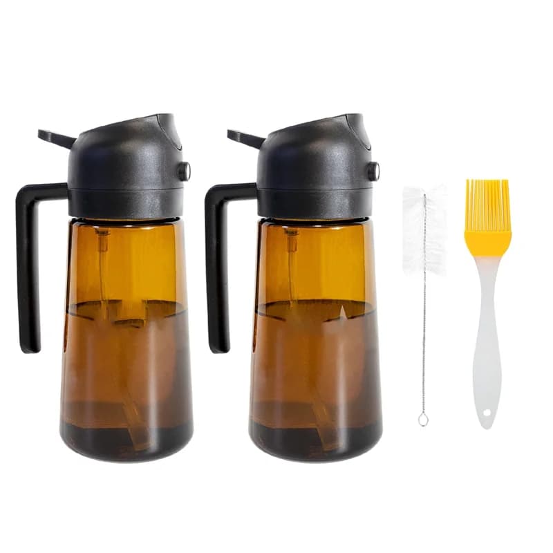 Verre souple pulvérisable et versable pour la cuisson pulvérisateur d'huile bouteille distributrice d'huile d'olive pour friteuse à Air grillades pour la cuisson