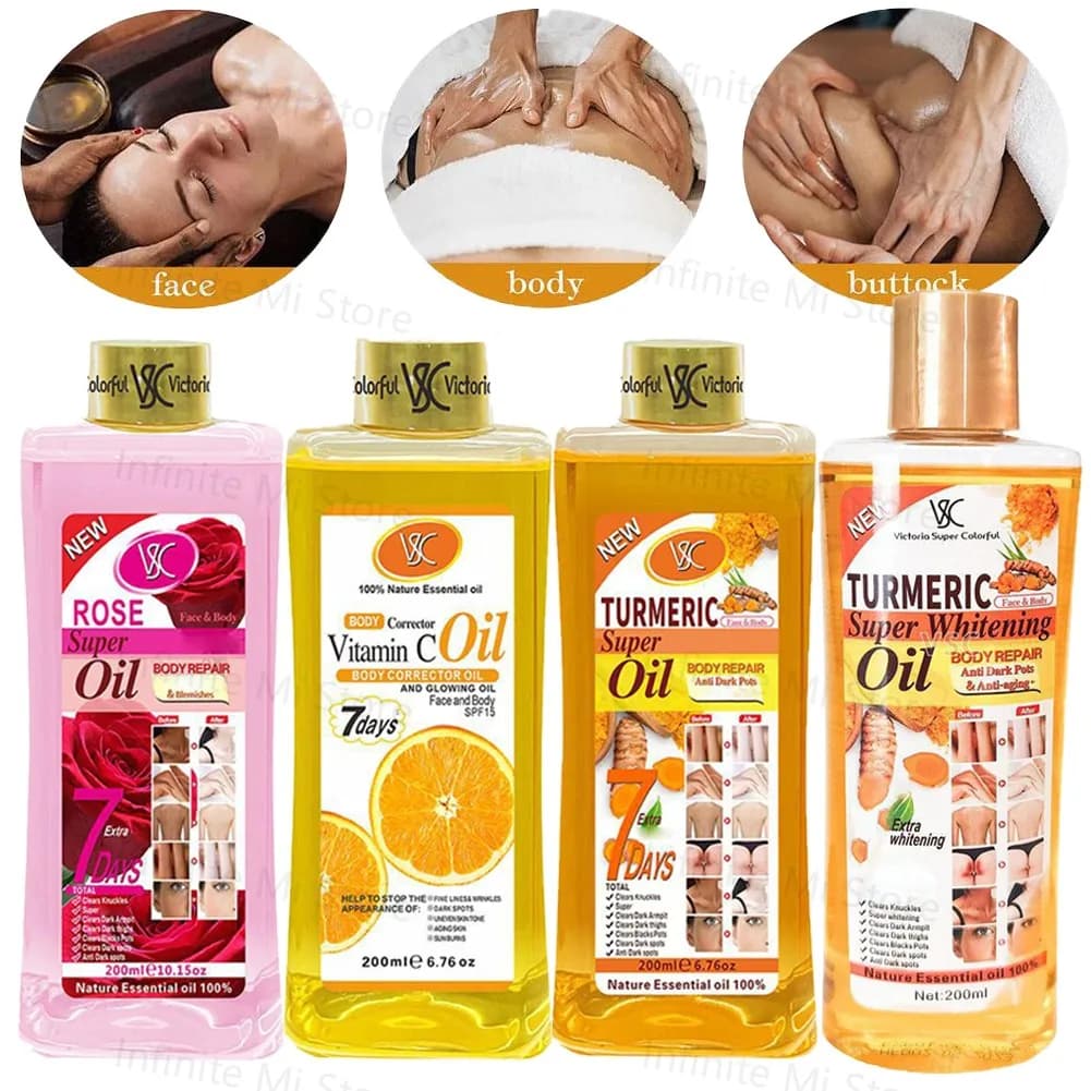 Huile essentielle de curcuma pour le visage et le corps, huile essentielle de Rose naturelle hydratante, soins pour la peau, 200ml