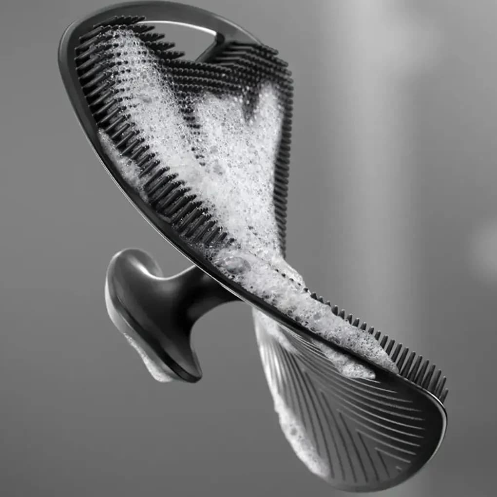 Brosse de nettoyage du corps en Silicone souple, 1 pièce, pour l'exfoliation, pratique, facile à nettoyer, brosse de bain en Silicone