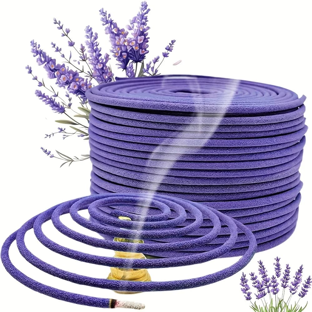 Rouleaux d'aromathérapie à la lavande - 20/60/80 spirales naturelles | Brûlure longue durée (4 heures) | Parfait pour