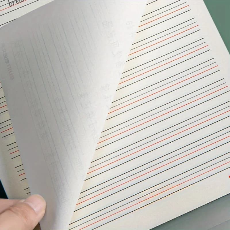 Livre de pratique en anglais, 50 feuilles, grille fine à quatre lignes, Page intérieure vierge, cahier d'exercices d'écriture, devoirs, papeterie scolaire