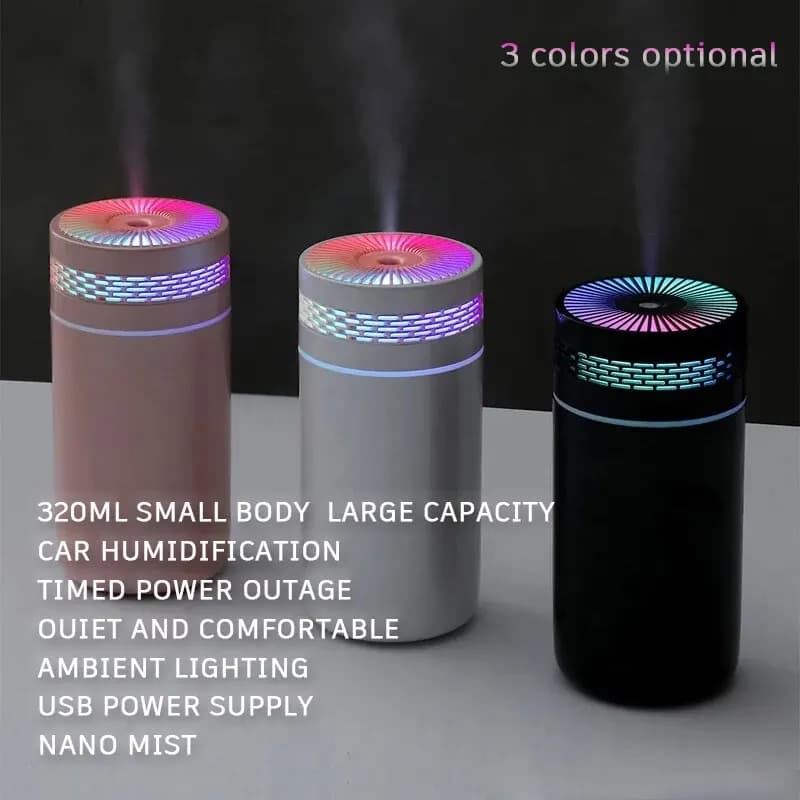 Mini humidificateur d'air de voiture portable avec lumière LED, brumisateur de pulvérisation, diffuseur d'huiles essentielles USB 62, chambre et voyage, 250ml