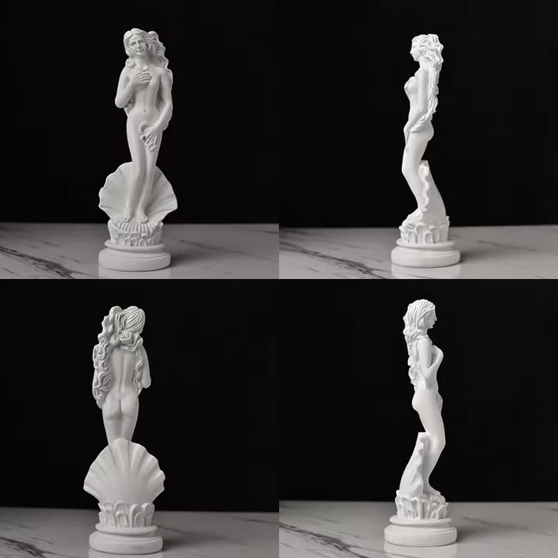 Statue en résine de naissance de Vénus, Sculpture de déesse grecque inspirée de Botticelli, décor de mythologie romaine, figurine d'art classique pour la maison et le bureau