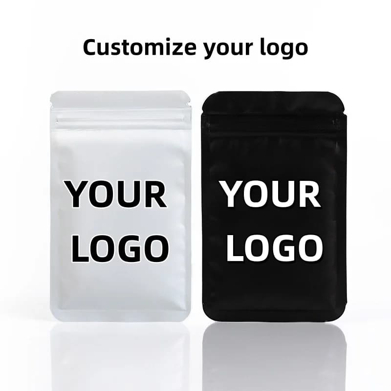 【Logo personnalisé】 100 pièces sac auto-scellant d'emballage de couleur personnalisé, sac de stockage d'échantillons cosmétiques de bijoux de collation usine en gros