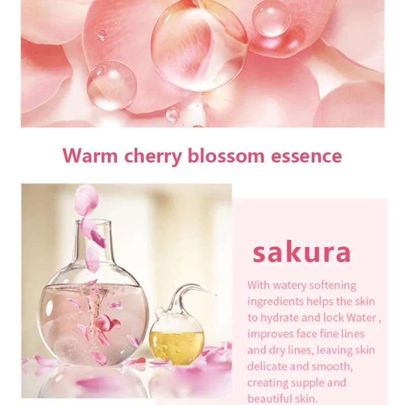 Crème à l'essence Sakura, hydratant pour le visage aux fleurs de cerisier pour peaux sèches et rugueuses, Anti-vieillissement, Lifting du visage, réparation nourrissante au collagène
