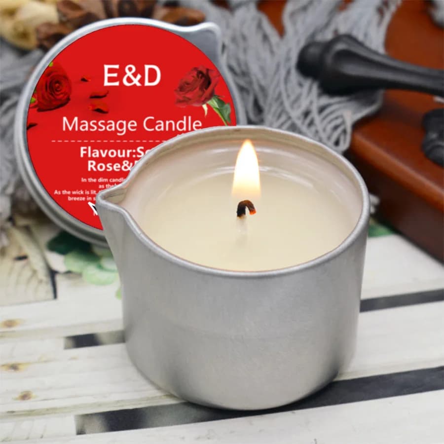 1 bougie parfumée à la rose pour la maison