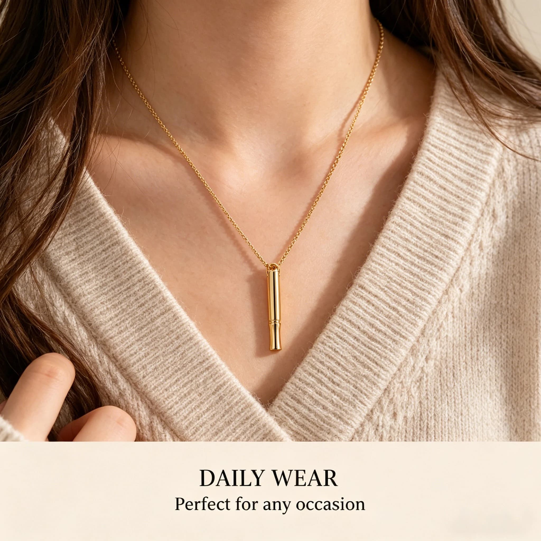 Collier de respiration par la pleine conscience, pendentif anti-stress en acier inoxydable, collier de respiration pour l'anxiété pour femmes et hommes