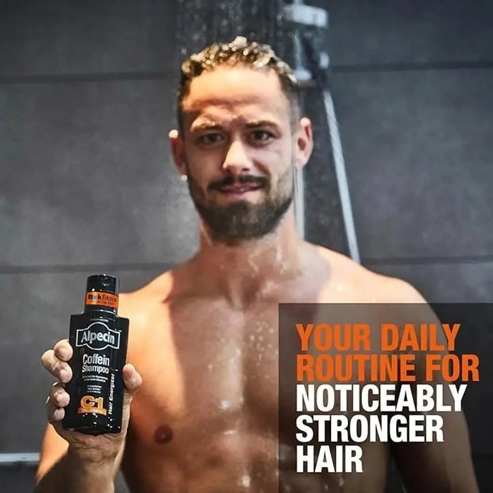 Shampooing Anti-Chute Alpecin Haute Qualité à la Caféine 250ml, Contrôle du Sébum, Sans Silicone, Soin Capillaire Nourrissant pour Cheveux Gras et Secs