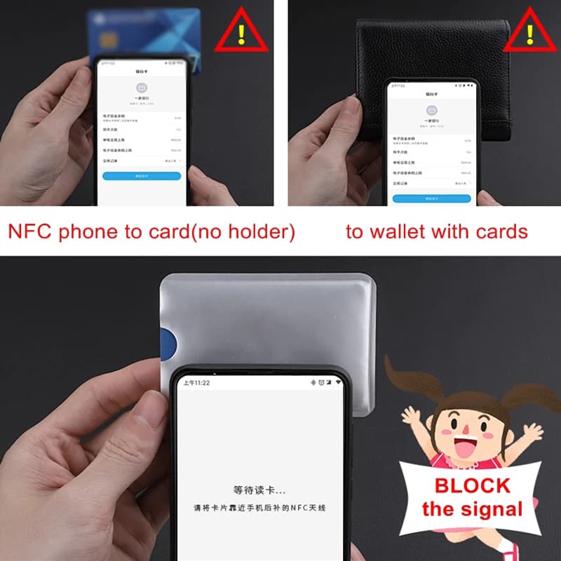 10 pièces Anti-Scan manchon de carte Anti-magnétique Anti-vol Anti RFID/NFC numérisation feuille d'aluminium sécurité carte bancaire porte-carte d'identité