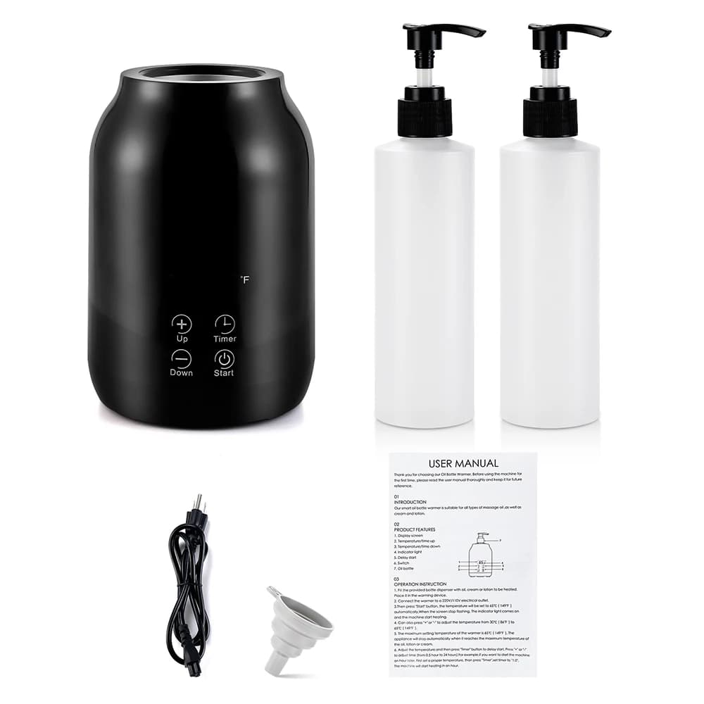 Chauffe-huile essentielle affichage LED réglage de la température chauffe-bouteille d'huile de Massage unique chauffe-huile de Massage