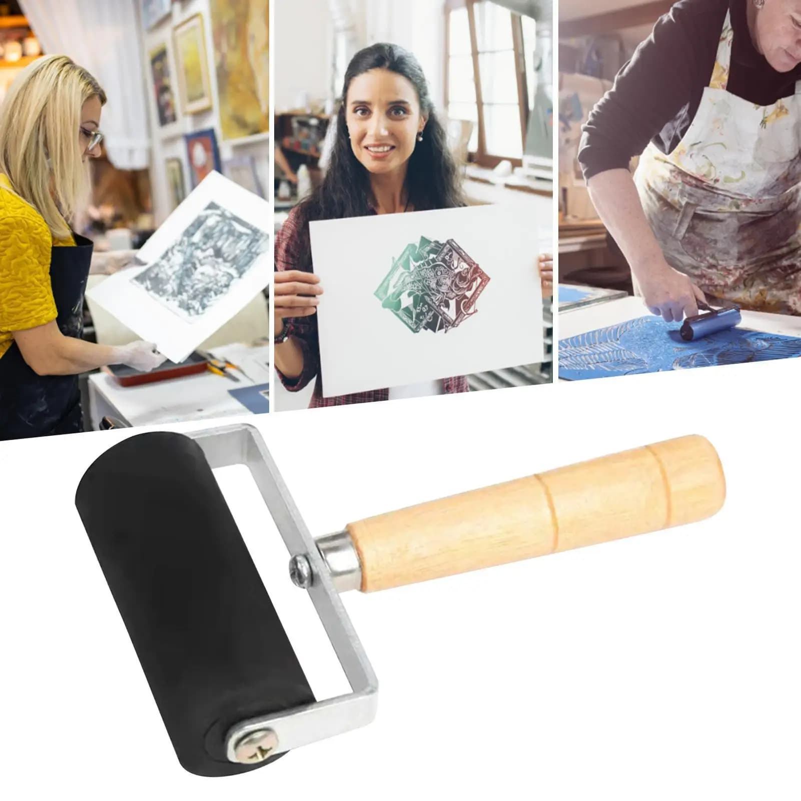 Rouleau professionnel en caoutchouc pour artisanat, peinture à l'encre, gravure, projets artistiques, outil de tamponnage à l'encre, rouleau de peinture