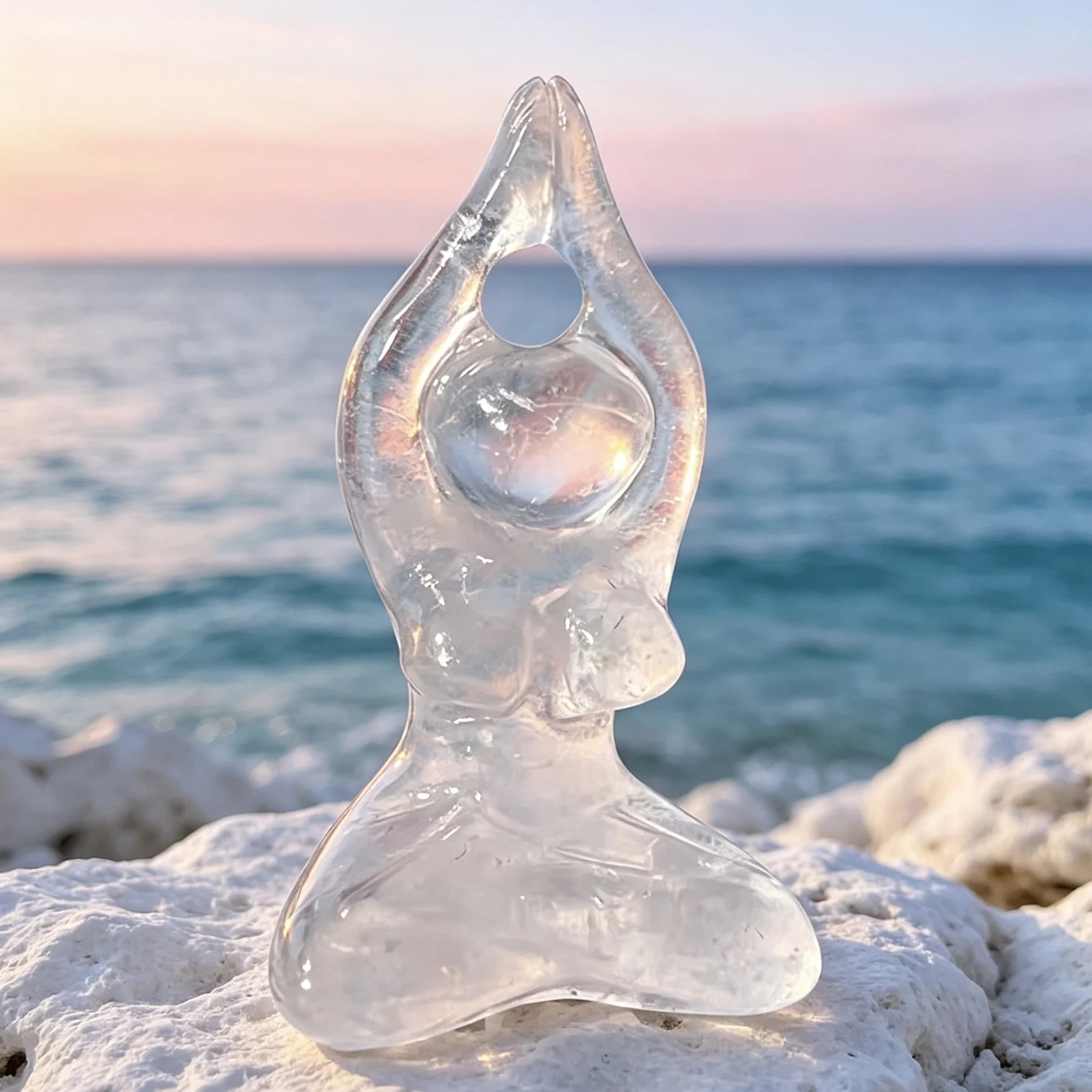 Déesse Yoga Pose Chakras Reiki guérison cristaux naturels pierres femmes corps Sculpture Figurine décorative pour artisanat en gros