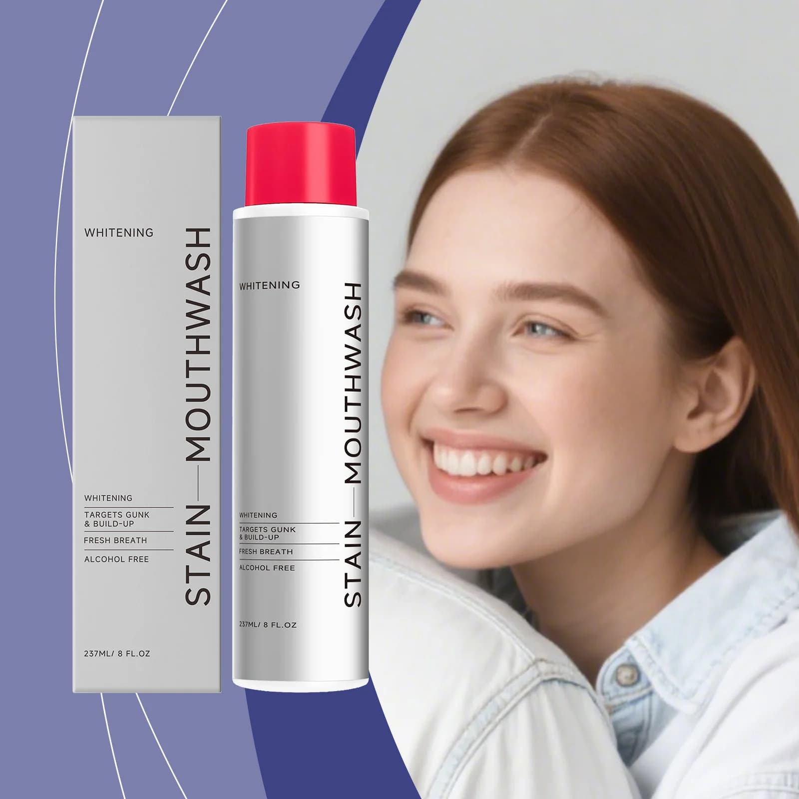 Bain de bouche Oral Fresh 237 ml – Élimination des odeurs buccales, Nettoyage dentaire, Soin d'hygiène buccale, Sans alcool, Rafraîchissant longue durée