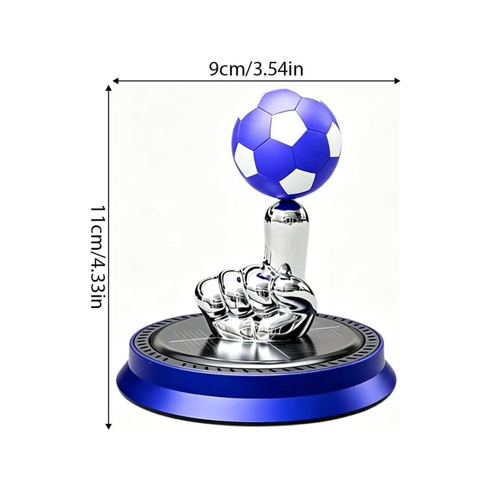 Diffuseur d'arômes solaire rotatif pour voiture, diffuseur d'aromathérapie sans fil, décoration de tableau de bord de football, boule parfumée réutilisable, ornement