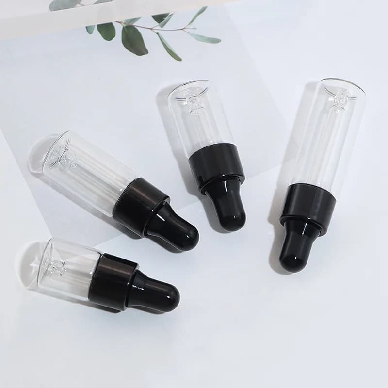 Petit flacon compte-gouttes Transparent de 1ml, 2ml, 3ml, huile essentielle, Essence, échantillon, verre divisé, récipient vide de 4ml, 5ml