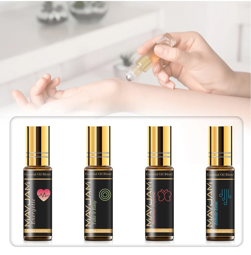 MAYJAM – Kit d'huiles essentielles, 28 pièces/ensemble, coffret cadeau pour humidificateur, diffuseur aromatique, bougies parfumées, mélange d'huiles de lavande, citronnelle et rose