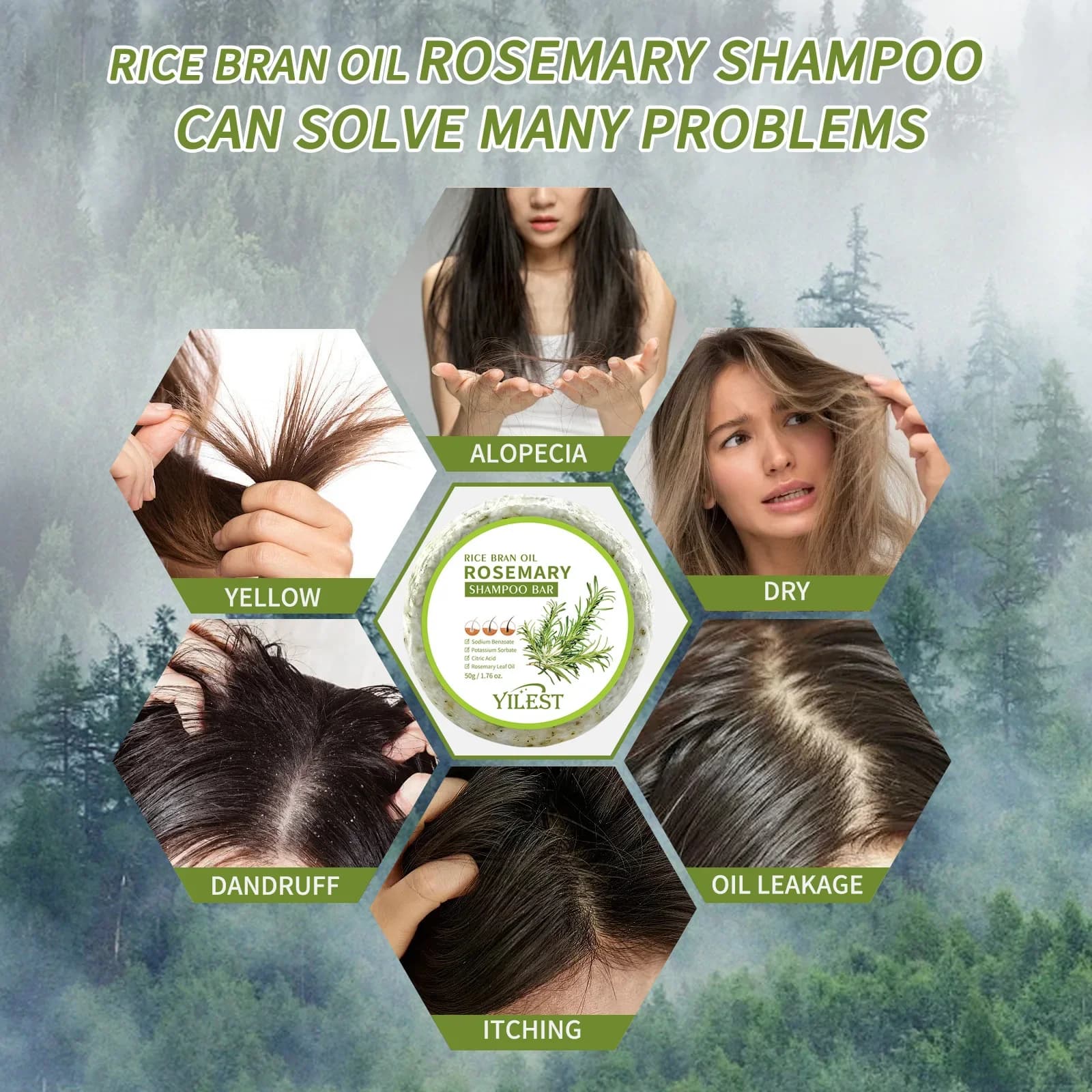 Shampoing au romarin, savon nettoyant