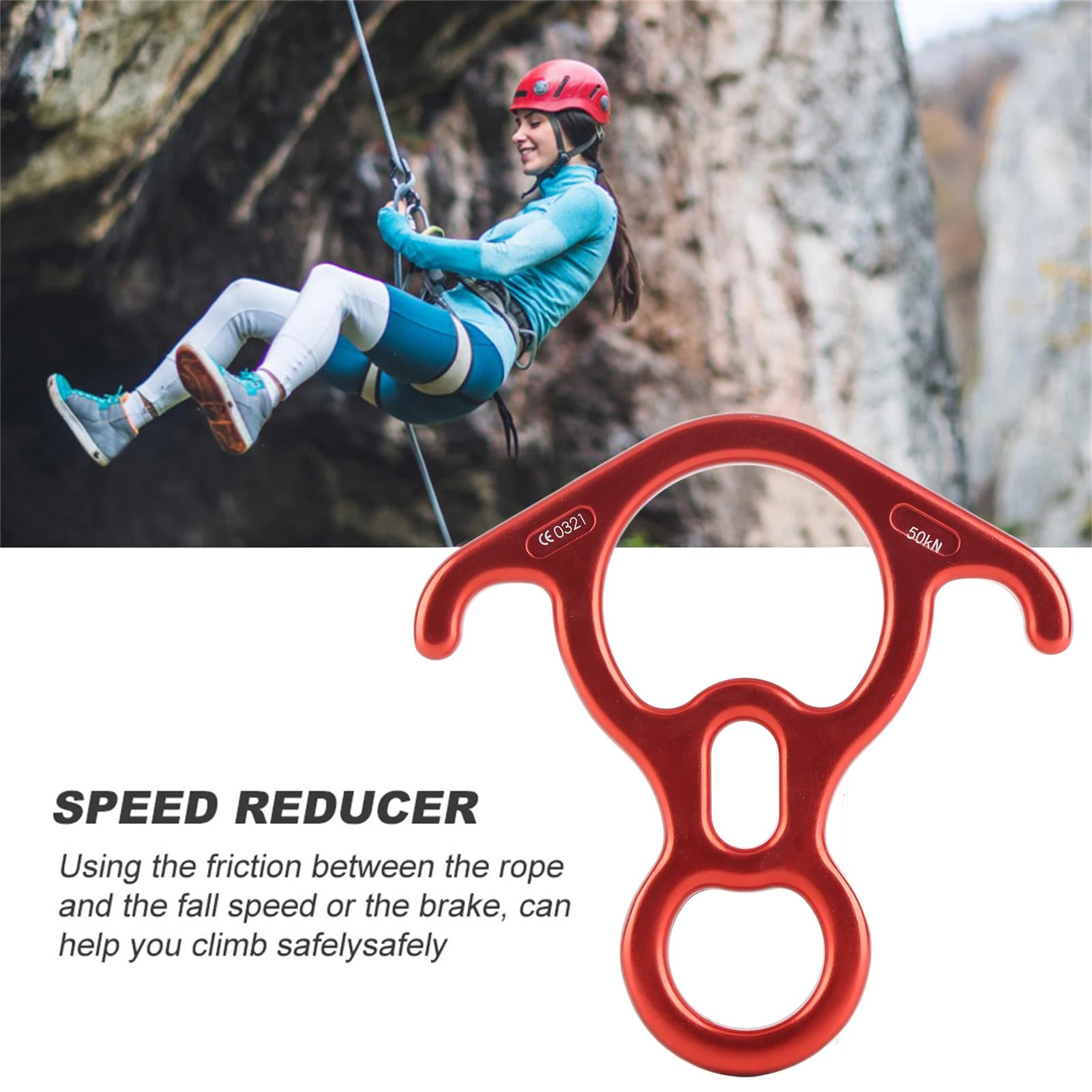 50KN Figure 8 mots corde descente Rappel escalade équipement