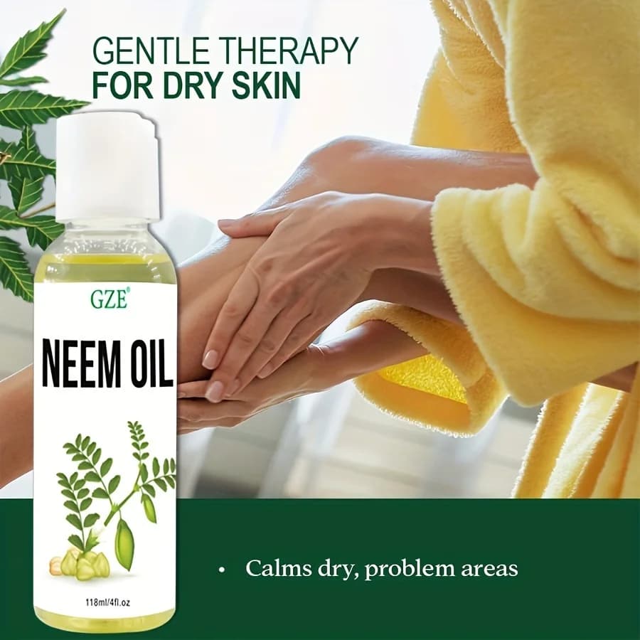 Huile de GZE Neem pour la peau, la croissance des cheveux non dilueuse pressée à froid, utilisée pour les cheveux, la peau et les ongles