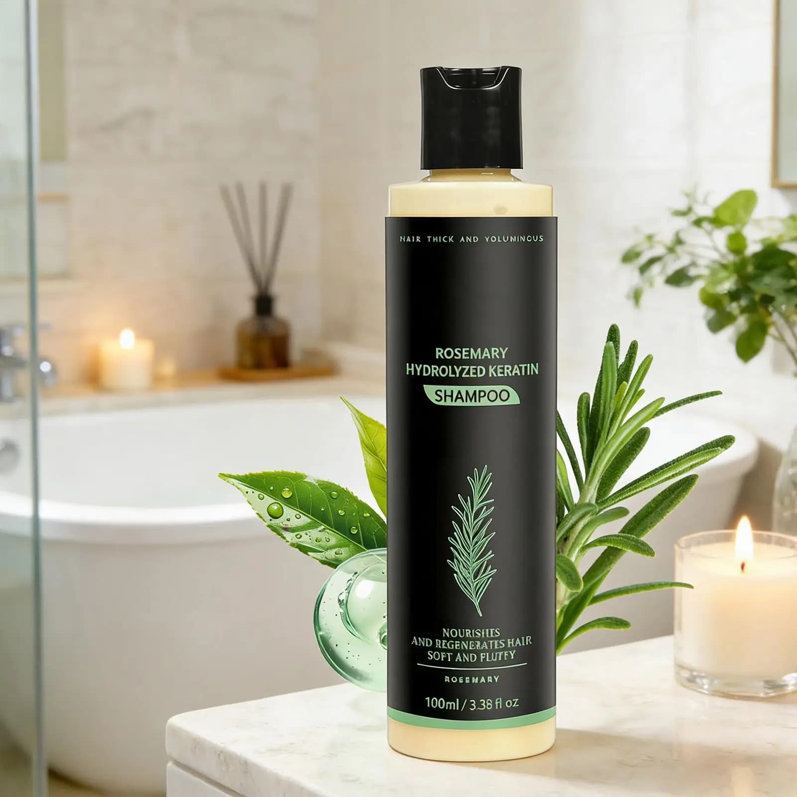 Shampooing Fortifiant et Nourrissant 100ml pour la Croissance Capillaire, Soin du Cuir Chevelu Anti-Chute pour Hommes et Femmes, Post-partum et Perte de Cheveux Saisonnière