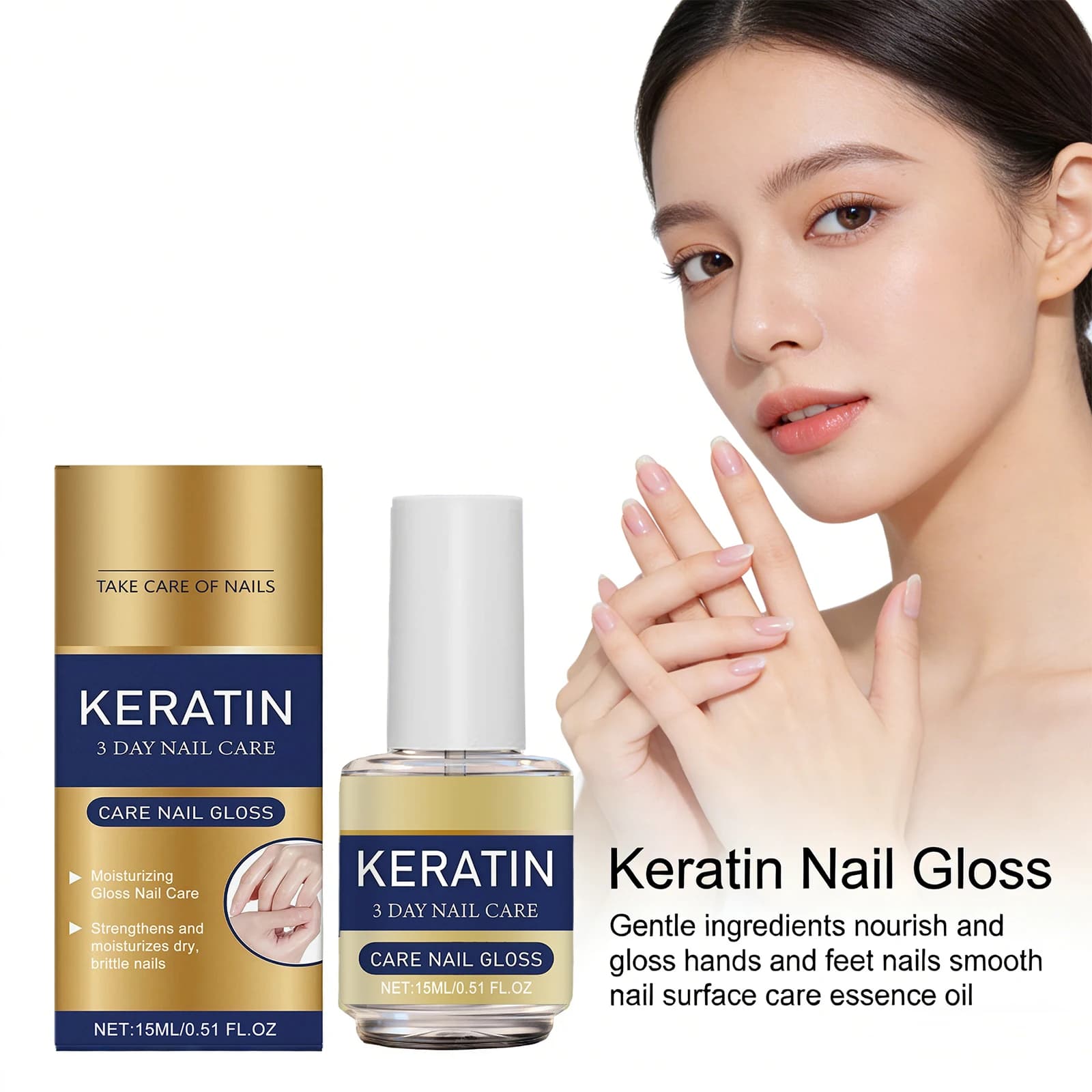 Huile Fortifiante pour Ongles à la Kératine – Réparation Végétale, Prévient la Casse, Nourrit en Profondeur, Traitement de Base, Renforce les Ongles