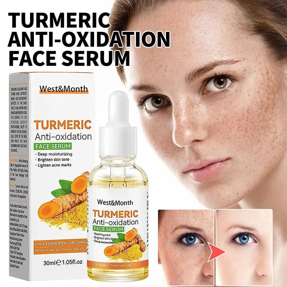Sérum pour le visage essentiel au curcuma, hydratation en profondeur, Anti-âge, améliore l'élasticité de la peau, Lotion pour le soin de la peau