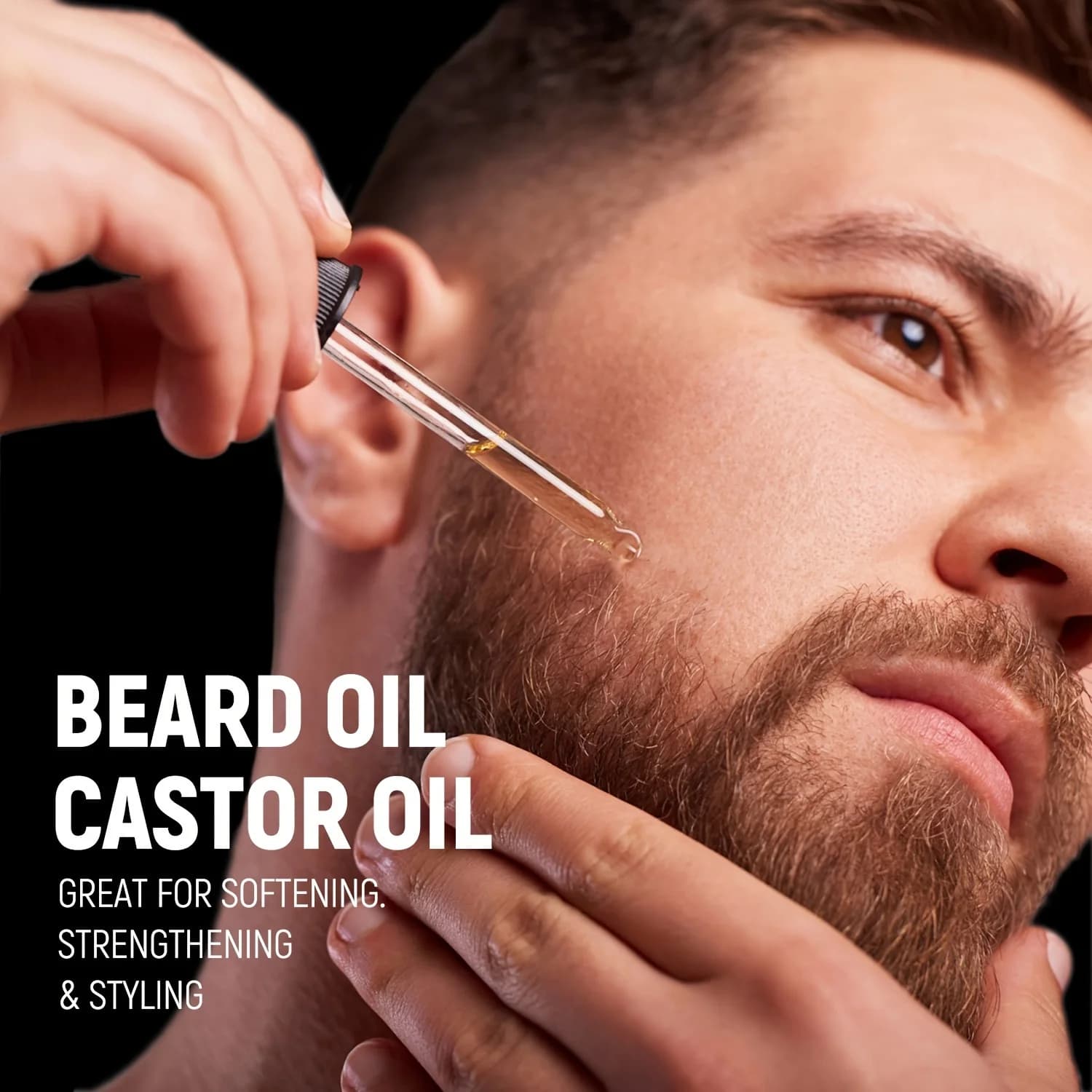 Huile essentielle de barbe riche en huile de ricin, croissance de la barbe et toilettage adoucir nourrir soin de la barbe rouleau longueur d'aiguille inférieure à 0,25 mm